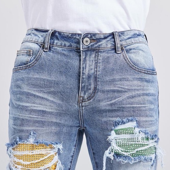 Multi Rhinestone Skinny Jeans - Picture 3 of 5